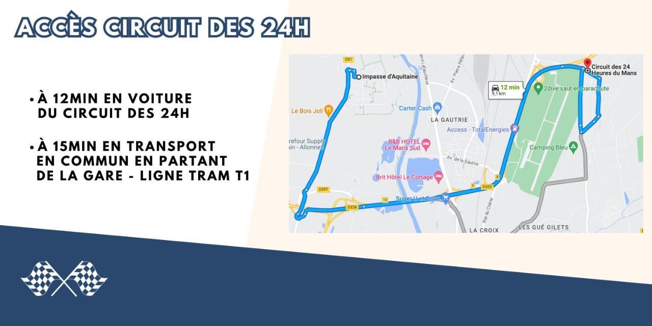 Appartement T3 Proche Circuit Du Mans Allonnes  Exteriér fotografie